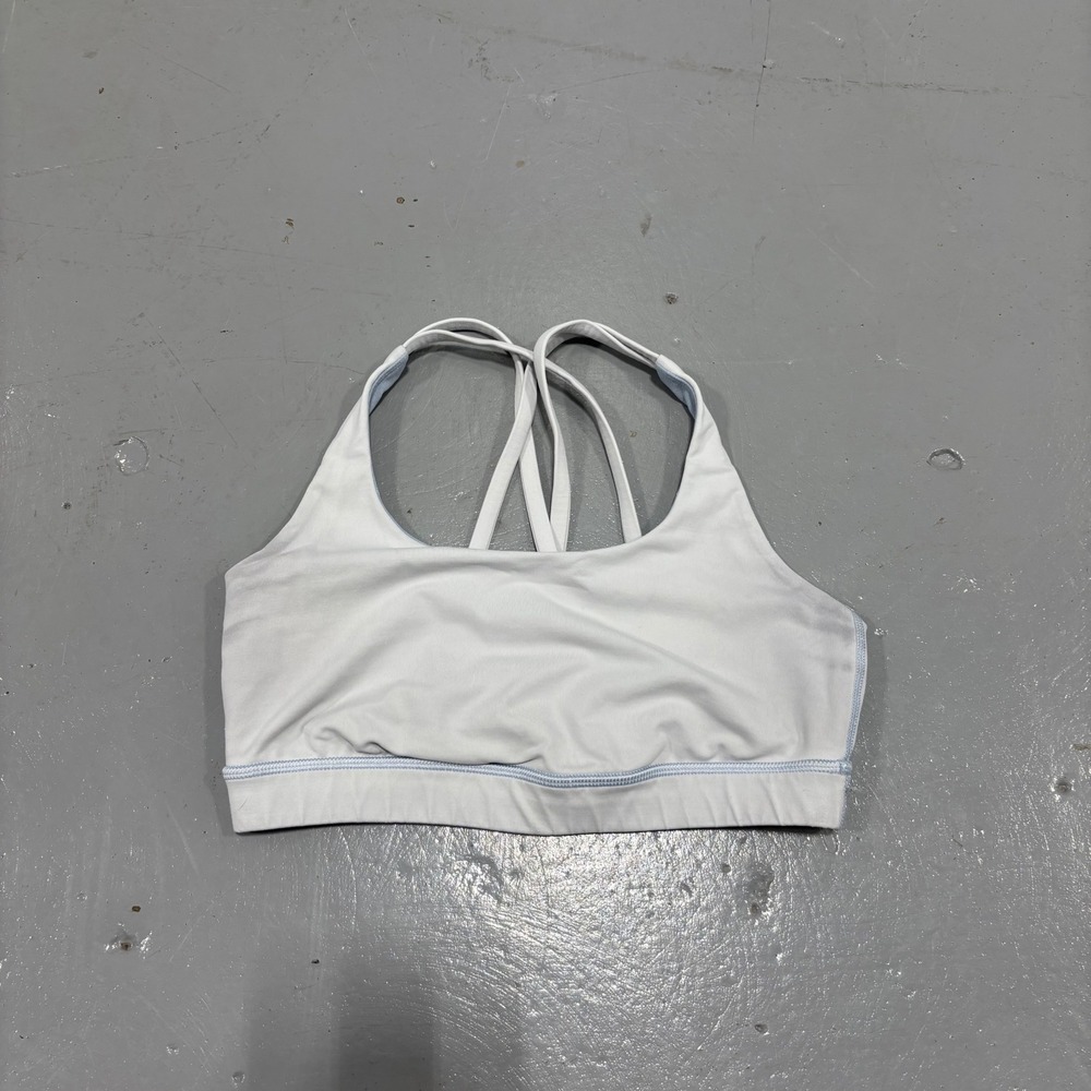 Lululemon Free to Be Bra Light Blue White Strappy Yoga Sports Bra Size 6